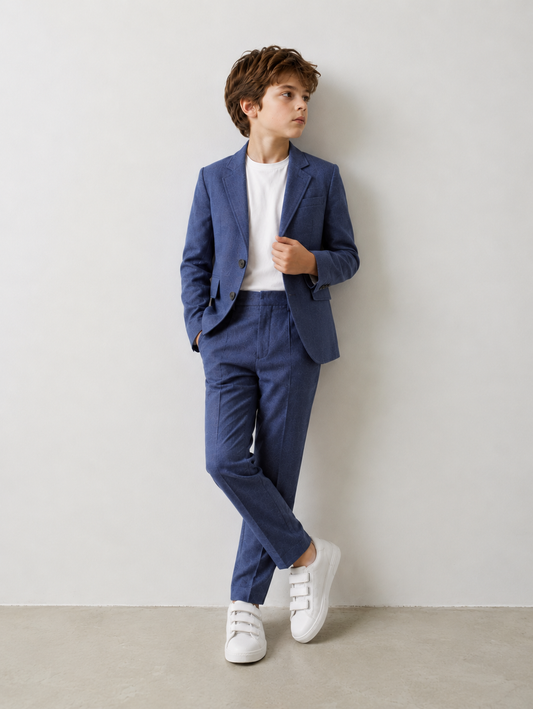 Linen suit with white t-shirt