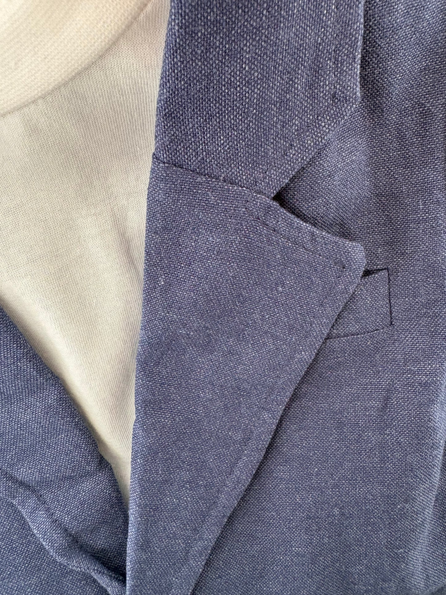 Linen suit with white t-shirt